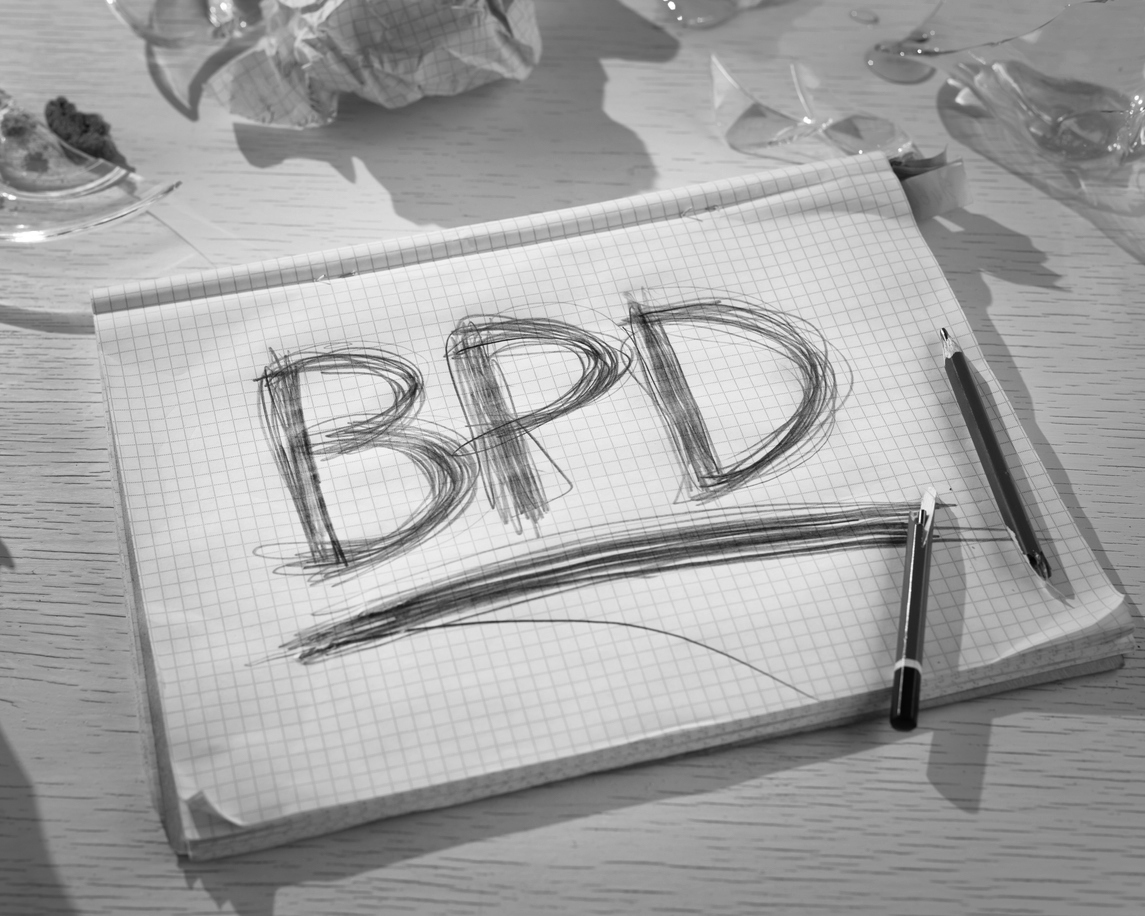 BPD sketched out by pencil in a drawing book