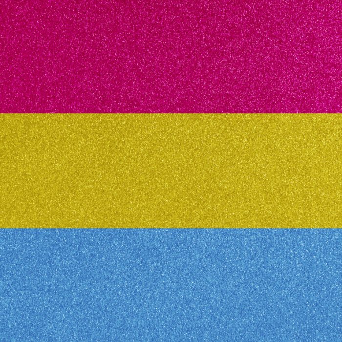 Pansexual pride flag on glitter texture